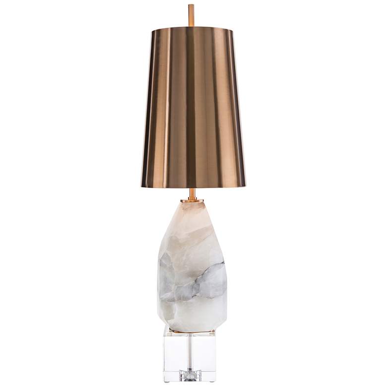 Image 1 John Richard White Multifaceted Alabaster Table Lamp
