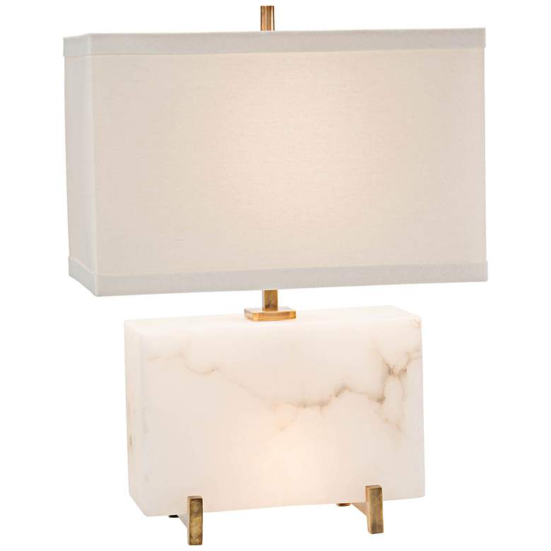 Image 1 John Richard Wide Alabaster Block Nightlight Table Lamp