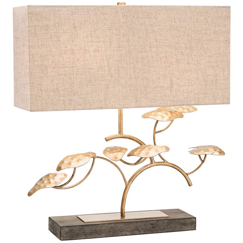 Image 1 John Richard Zay Gray Concrete and Gold Leaf Tree Table Lamp
