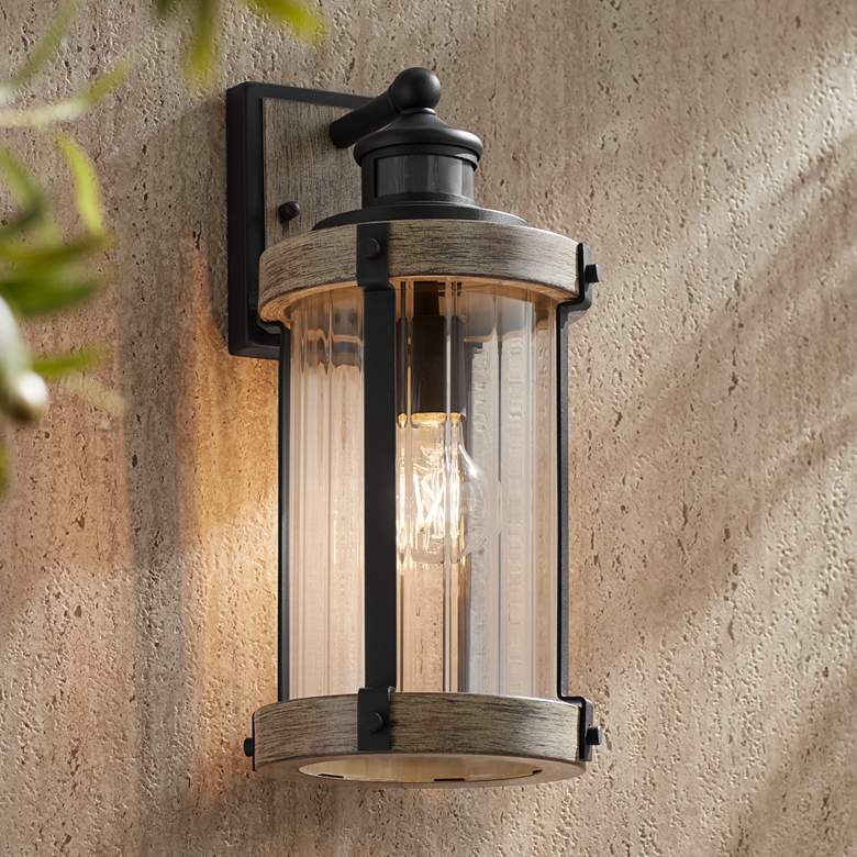 Image 1 John Timberland 15 1/2" Gray Dual-Bright Motion Sensor Outdoor Light