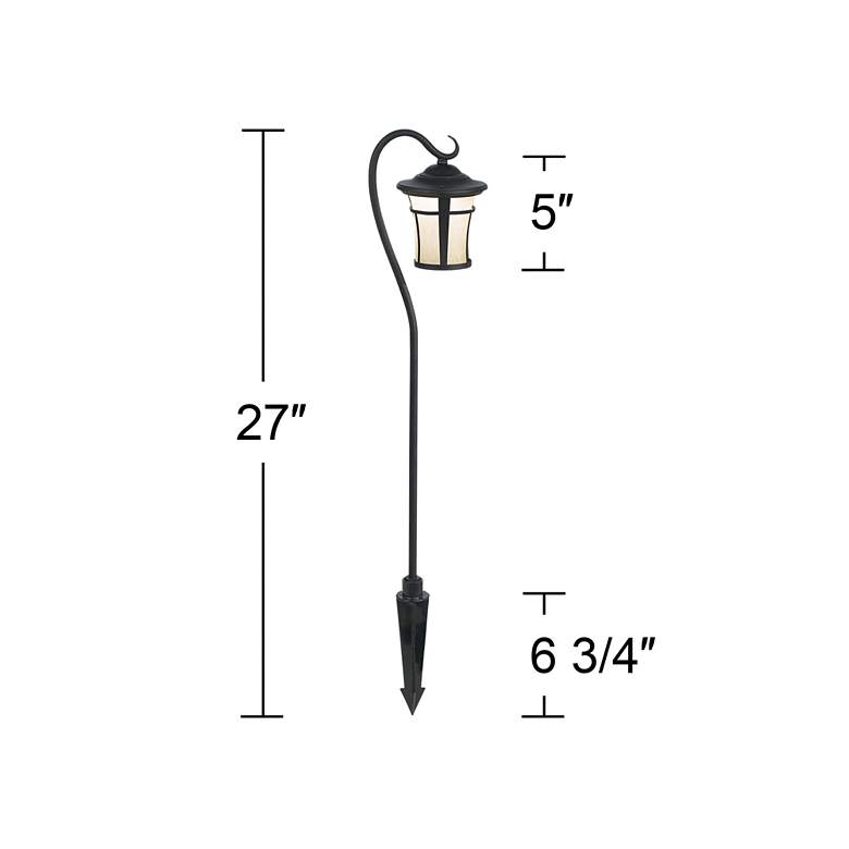 Image 6 John Timberland 23" Textured Black LED Landscape Lights Set of 2 more views