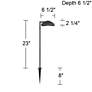John Timberland 23" Textured Black LED Landscape Path Lights Set of 2