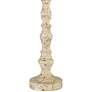 John Timberland Antique Rattan Shade Distressed Candlestick Table Lamp
