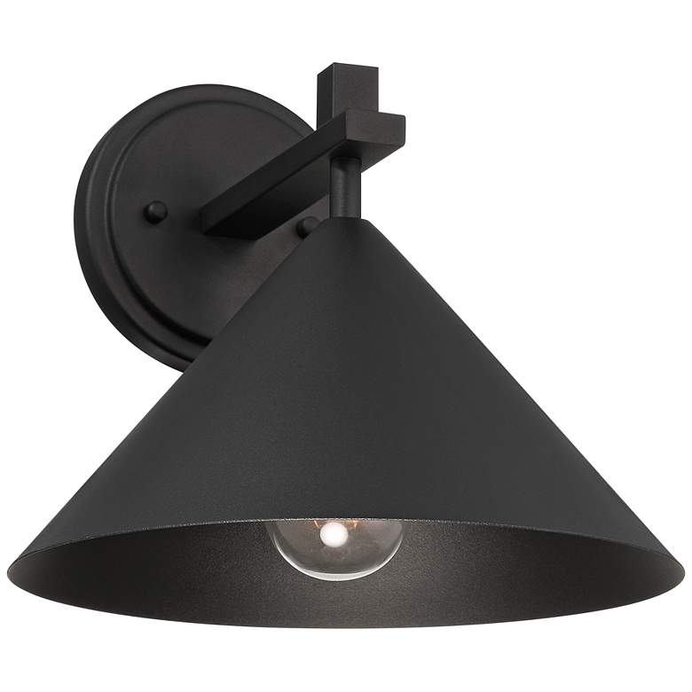 Image 3 John Timberland Apex 9 3/4" High Textured Black Outdoor Wall Light