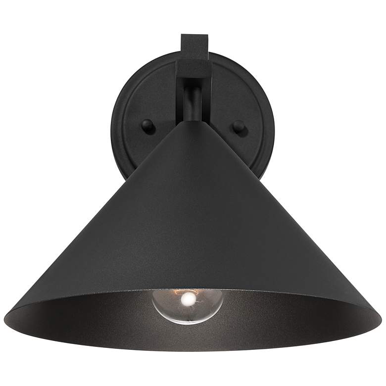 Image 5 John Timberland Apex 9 3/4" High Textured Black Outdoor Wall Light more views