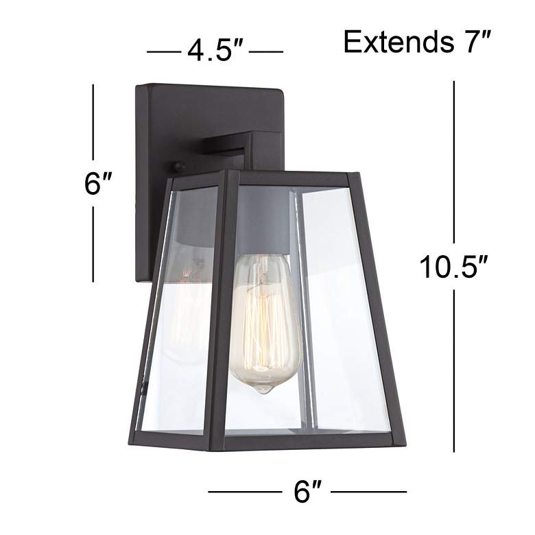 Image 6 John Timberland Arrington 10 3/4" Black and Clear Glass Outdoor Light more views