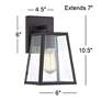 6_John Timberland Arrington 10 3/4" Black and Clear Glass Outdoor Light more views