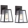 2_John Timberland Arrington 10 3/4" Mystic Black Outdoor Lights Set of 2