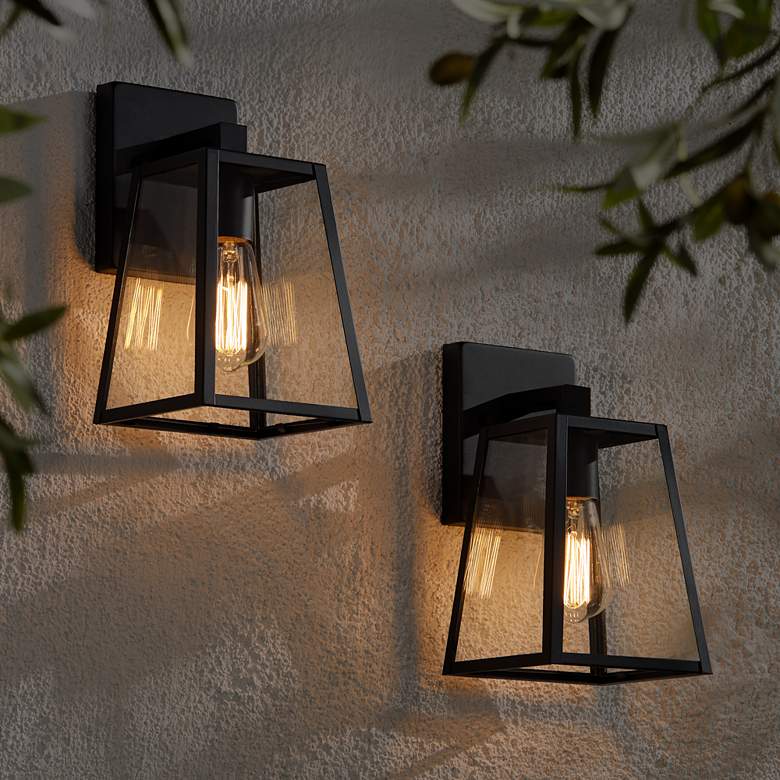 Image 4 John Timberland Arrington 10 3/4" Mystic Black Outdoor Lights Set of 2 more views