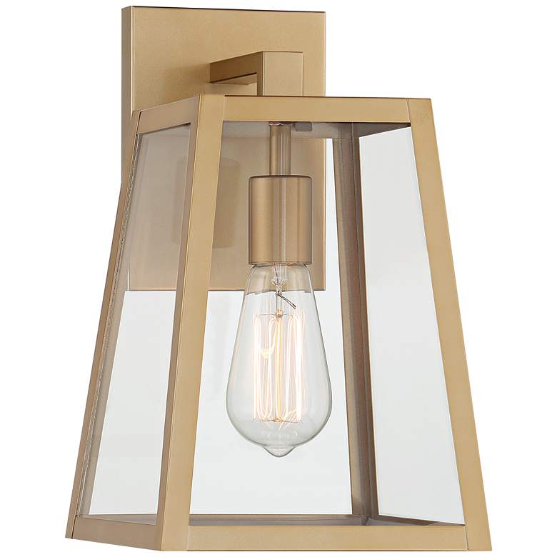 Image 2 John Timberland Arrington 13" Glass and Soft Gold Outdoor Wall Light