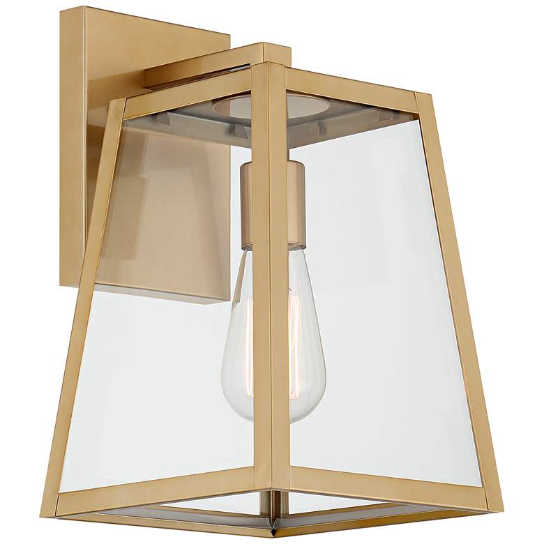 Image 6 John Timberland Arrington 13" Glass and Soft Gold Outdoor Wall Light more views