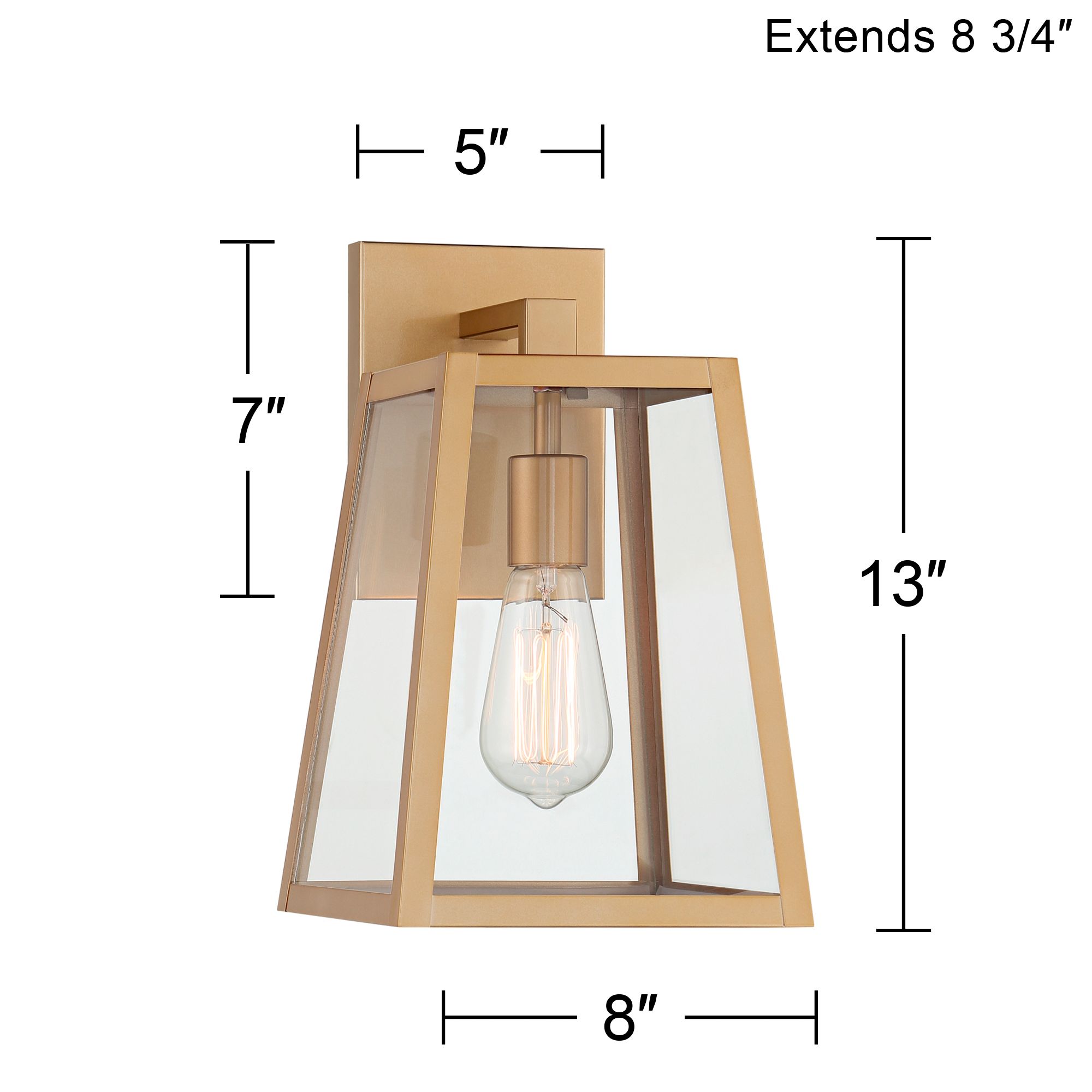 John Timberland Arrington 13" Glass and Soft Gold Outdoor Wall Light