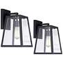 2_John Timberland Arrington 13" High Mystic Black Wall Lights Set of 2