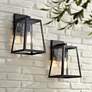 1_John Timberland Arrington 13" High Mystic Black Wall Lights Set of 2