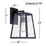 John Timberland Arrington 13" High Mystic Black Wall Lights Set of 2
