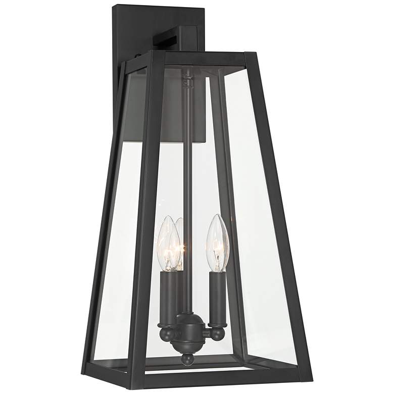 Image 2 John Timberland Arrington 20" Glass Mystic Black Outdoor Wall Light