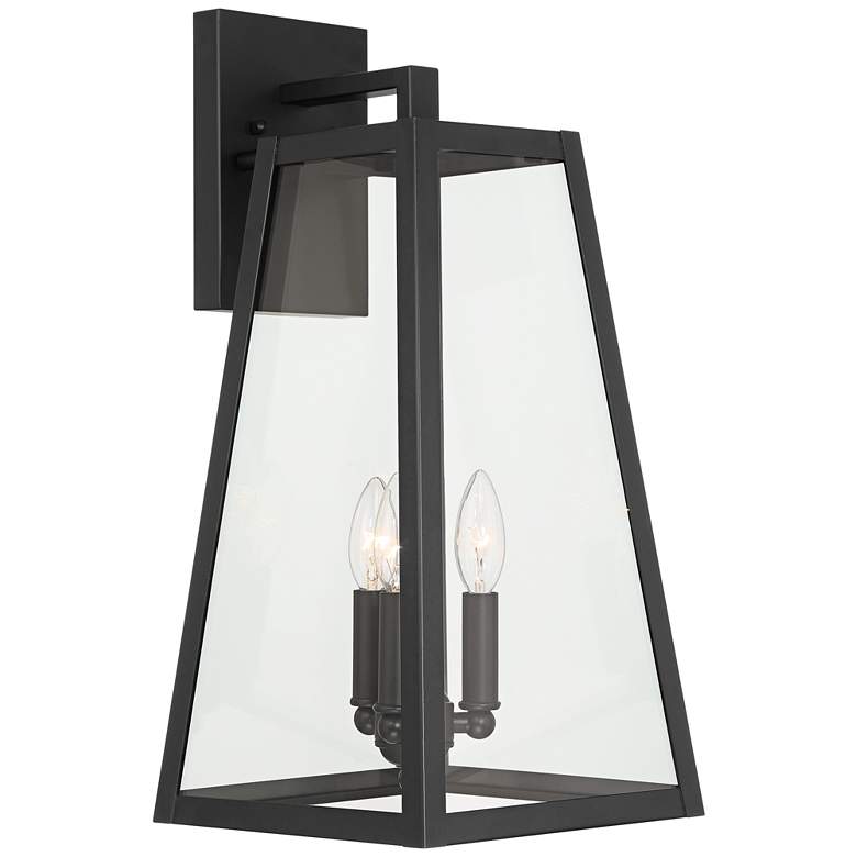 Image 5 John Timberland Arrington 20" Glass Mystic Black Outdoor Wall Light more views