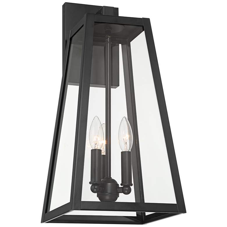 Image 6 John Timberland Arrington 20" Glass Mystic Black Outdoor Wall Light more views