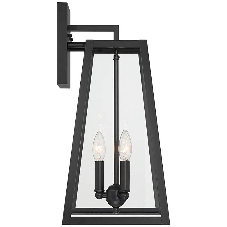 Image 7 John Timberland Arrington 20" Glass Mystic Black Outdoor Wall Light more views