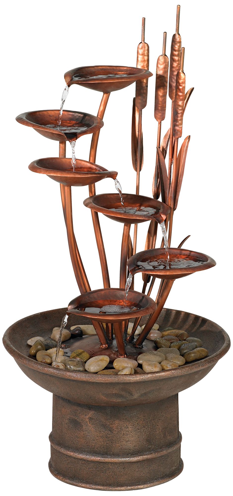 Water Lilies and Cat Tails Fountain