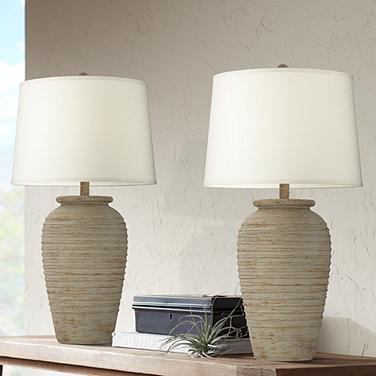John Timberland Austin 28" Rustic Sand Southwest Table Lamps Set of 2