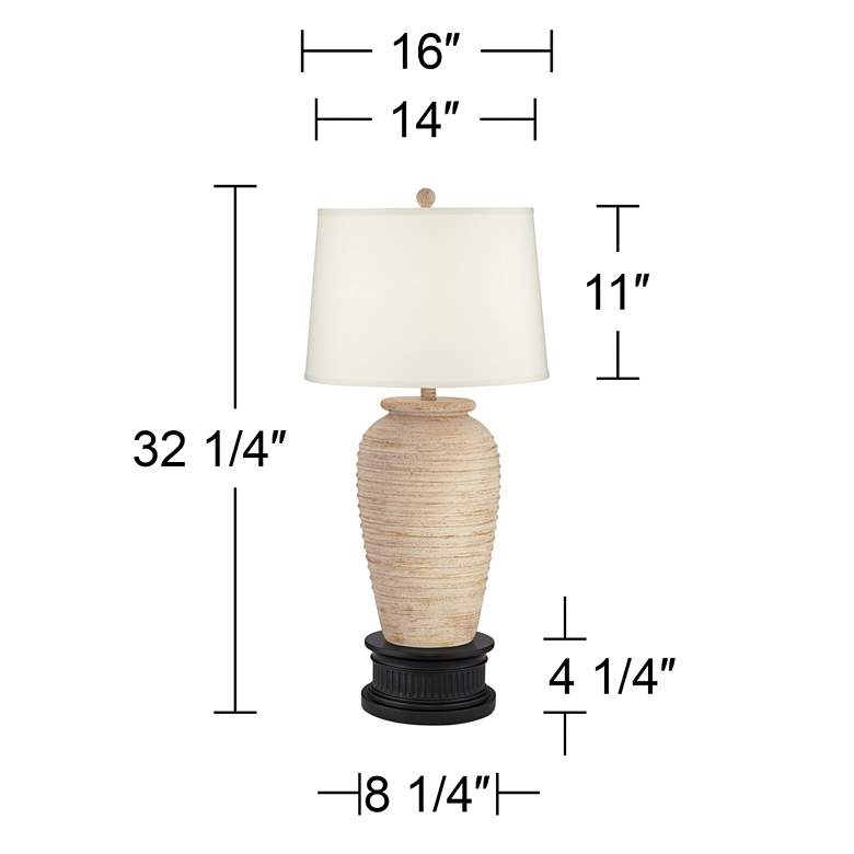 Image 7 John Timberland Austin Sand 32 1/4 inch Southwest Table Lamp with Riser more views