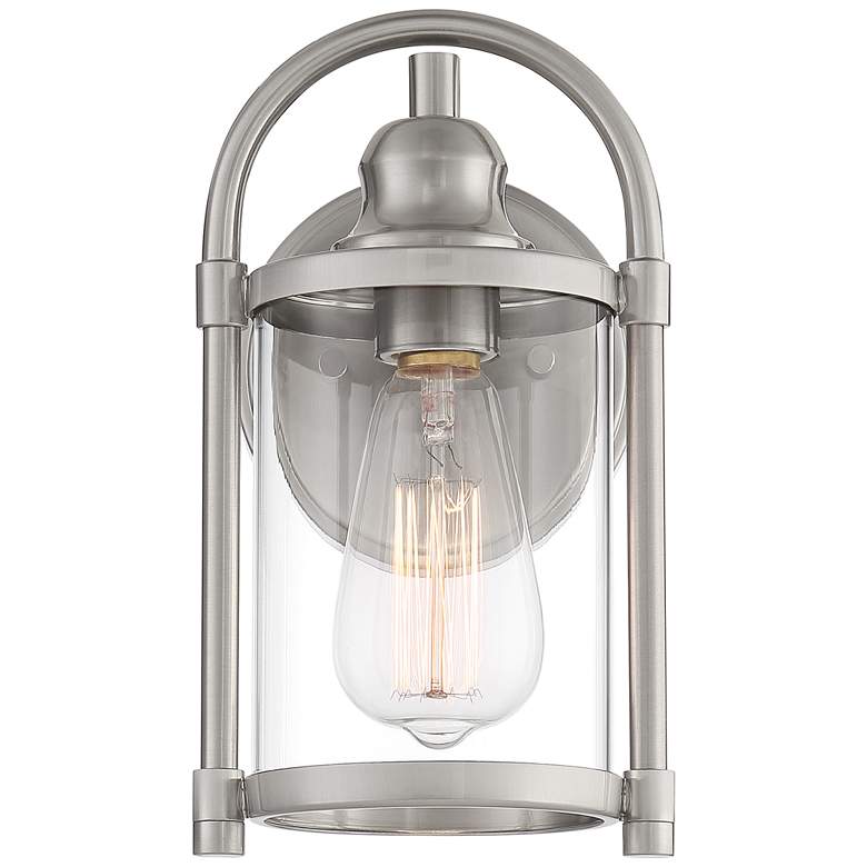 Image 5 John Timberland Avani 10 1/4" Brushed Nickel Outdoor Wall Light more views