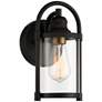 2_John Timberland Avani 10 1/4" High Black and Brass Outdoor Wall Light
