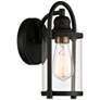 5_John Timberland Avani 10 1/4" High Black and Brass Outdoor Wall Light more views