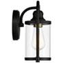 6_John Timberland Avani 10 1/4" High Black and Brass Outdoor Wall Light more views