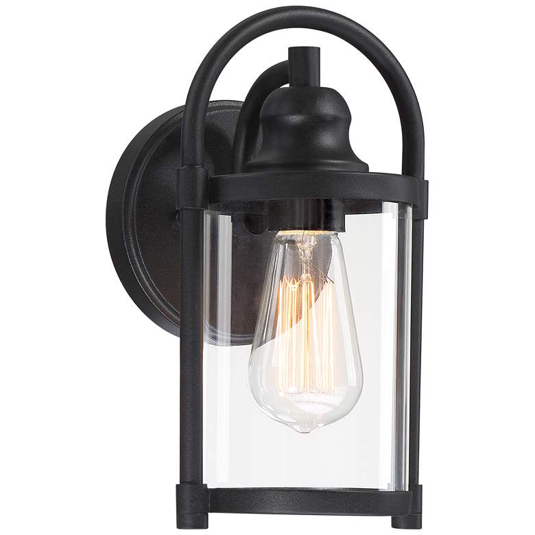Image 2 John Timberland Avani 10 1/4" High Black Outdoor Lantern Wall Light