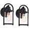 John Timberland Avani 10 1/4" High Black Outdoor Wall Light Set of 2
