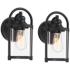John Timberland Avani 10 1/4" High Black Outdoor Wall Light Set of 2