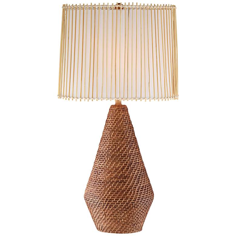 Image 1 John Timberland Bali 31" High Brown Faux Rattan Table Lamp