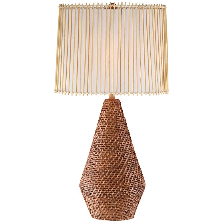 Image 1 John Timberland Bali 31 inch High Brown Faux Rattan Table Lamp