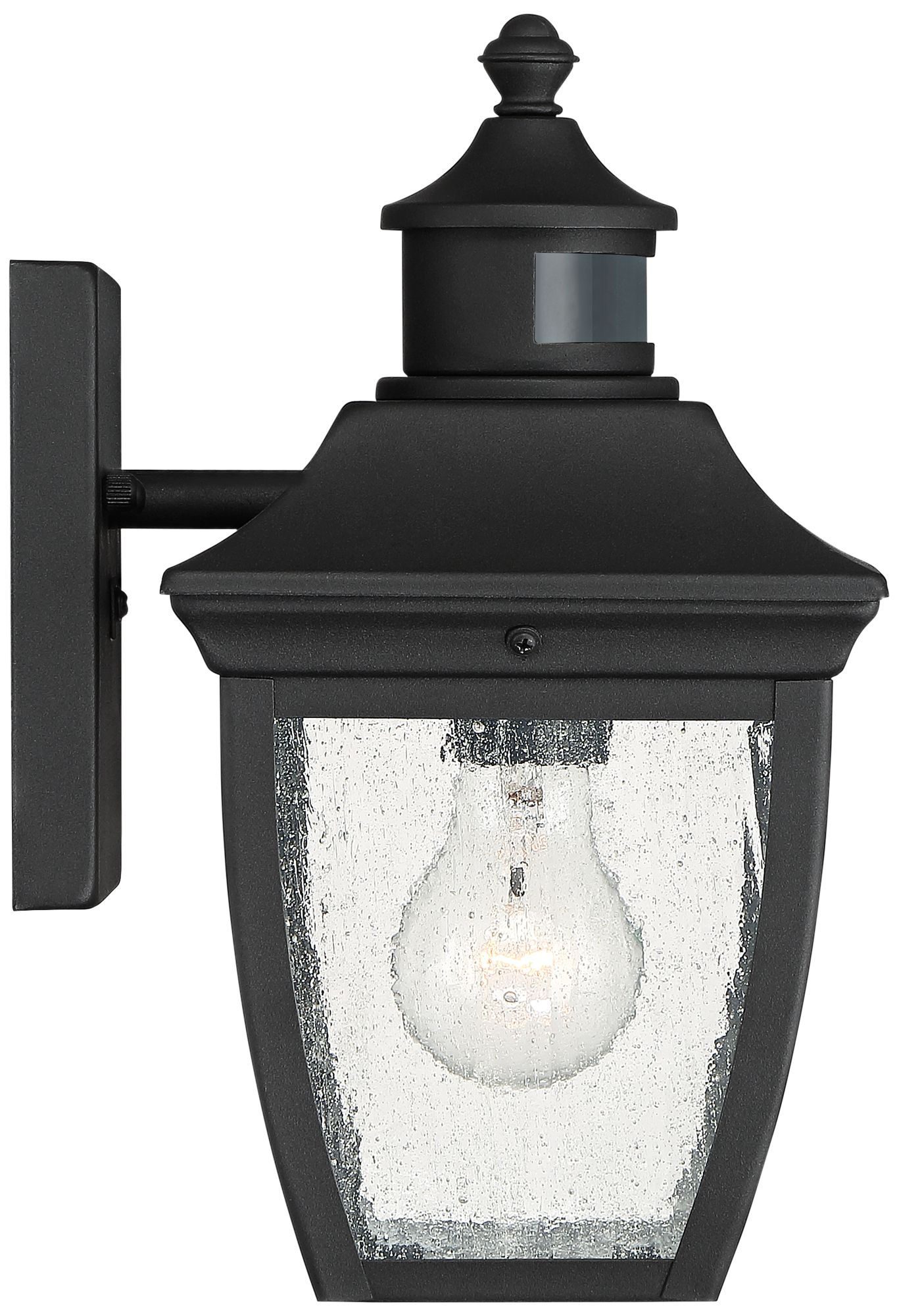 John Timberland Beaufort 12" Black Motion Sensor Outdoor Wall Light