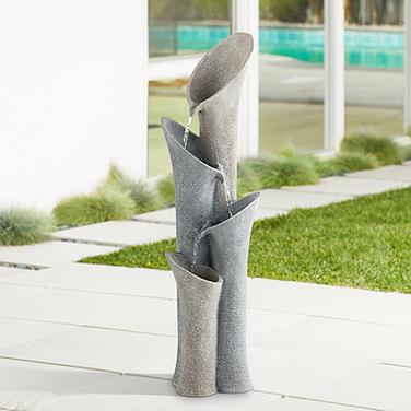 John Timberland Bell 34" High Gray Stone 4-Tier Modern Fountain
