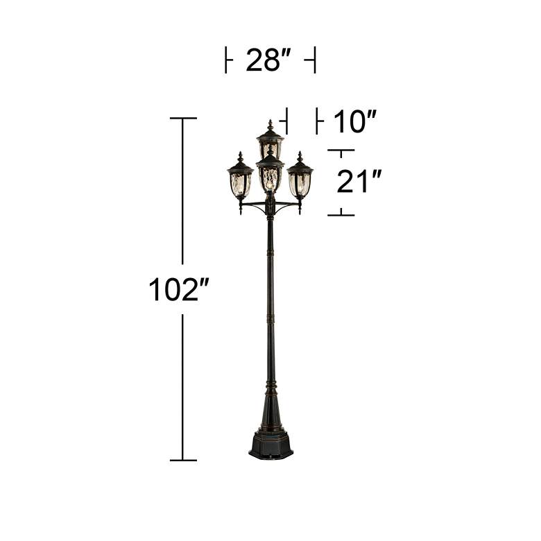 Image 5 John Timberland Bellagio 102" Bronze Outdoor 4-Light Street Lantern more views
