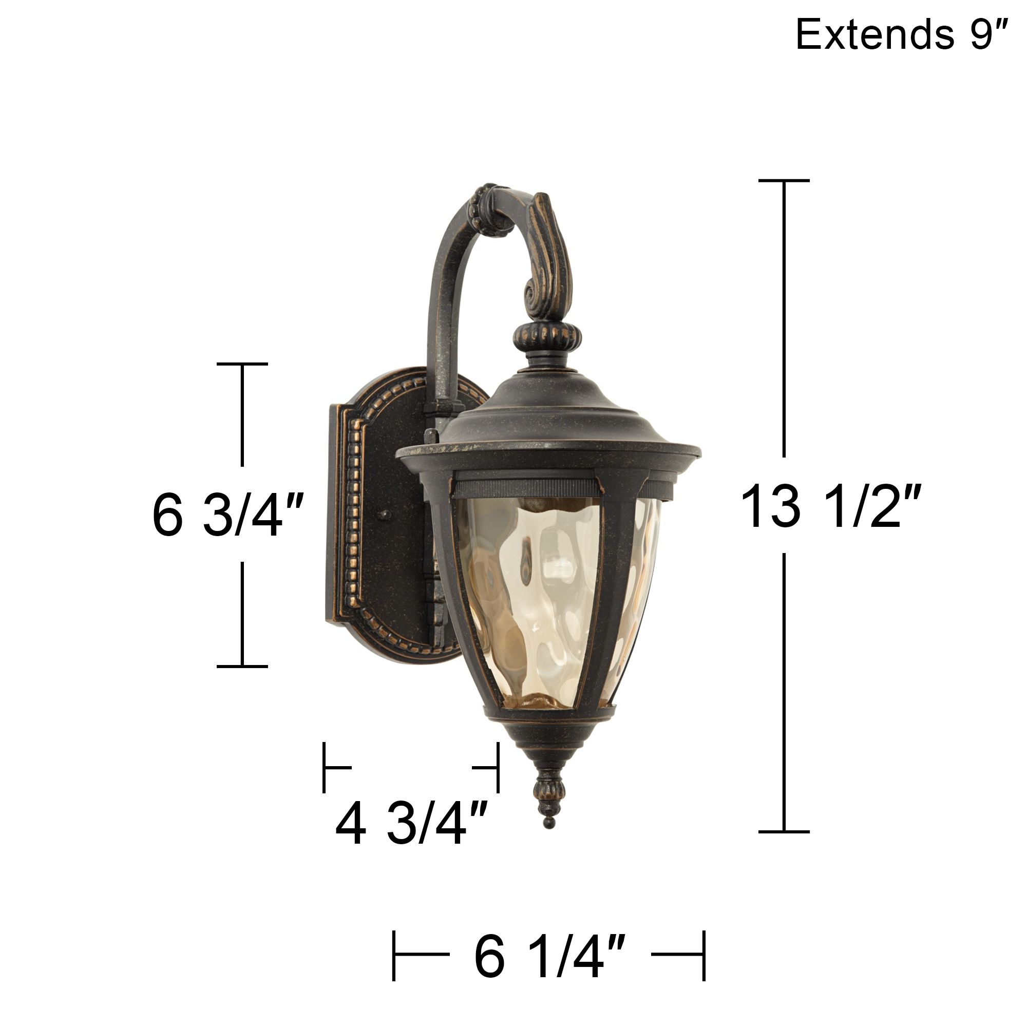 John Timberland Bellagio 13 1/2" Bronze Downbridge LED Outdoor Light