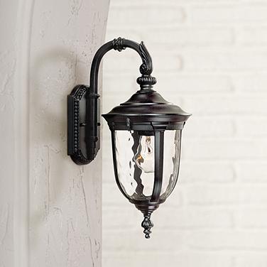 John Timberland Bellagio 16 1/2" Black Finish Downbridge Outdoor Light