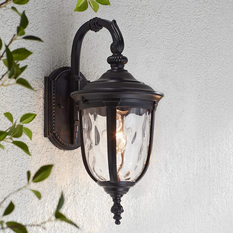 Image 2 John Timberland Bellagio 16 1/2" Black Finish Downbridge Outdoor Light