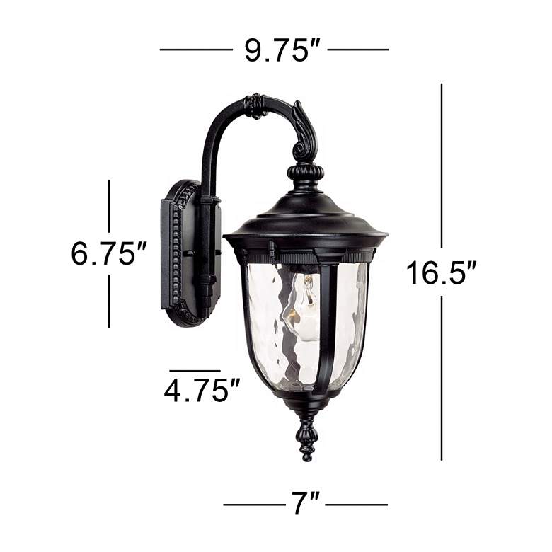Image 6 John Timberland Bellagio 16 1/2" Black Outdoor Lights Set of 2 more views