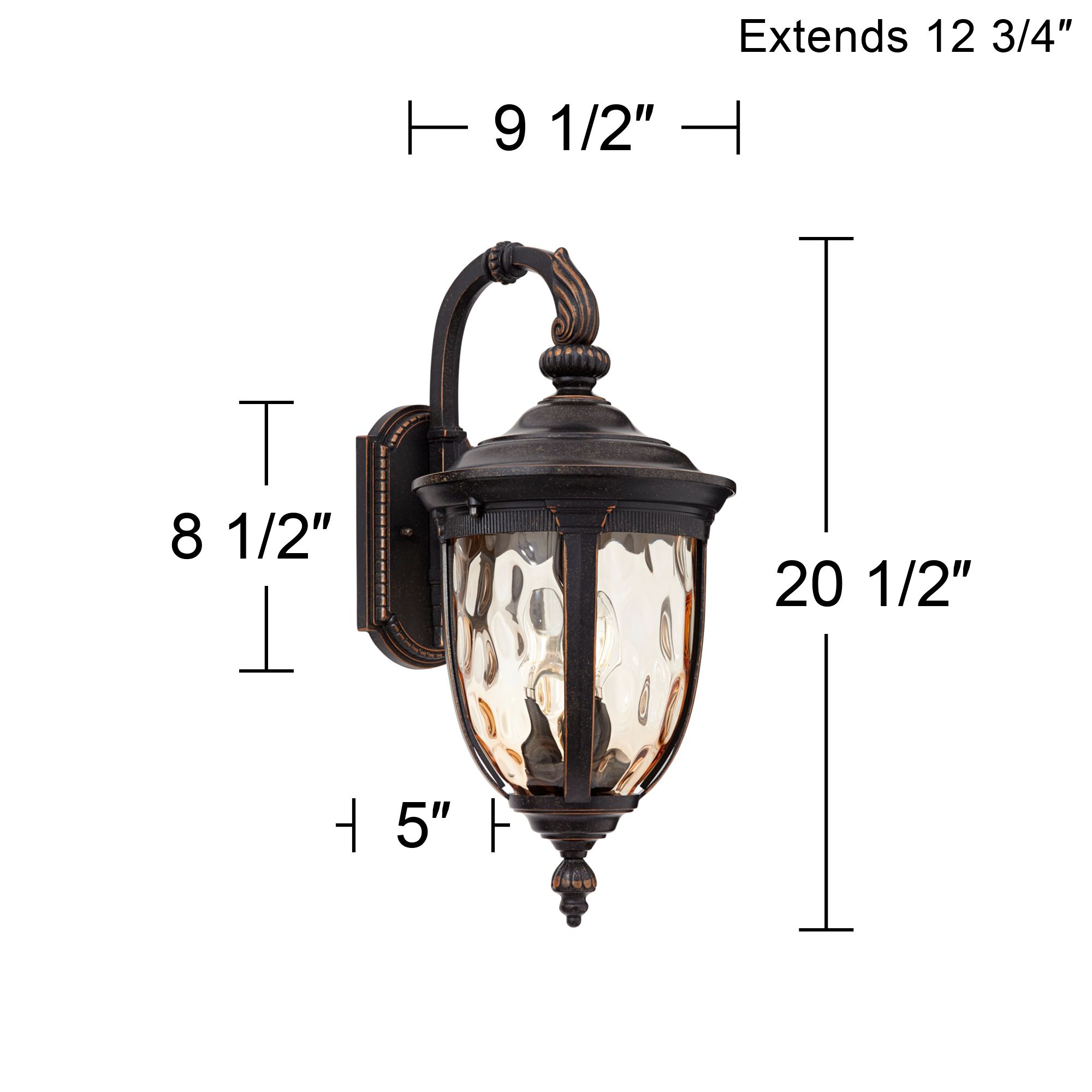 John Timberland Bellagio 20 1/2" Bronze Downbridge Outdoor Wall Light