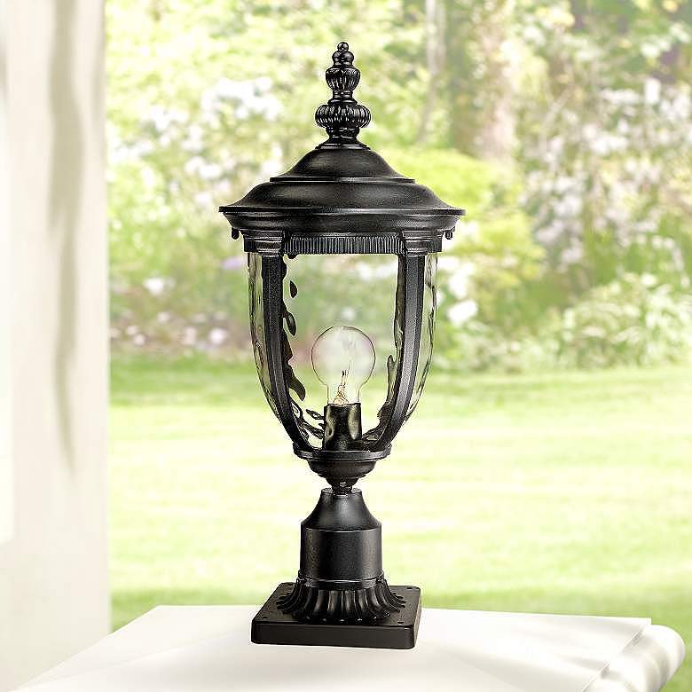 Image 6 John Timberland Bellagio 21 1/4" Textured Black Outdoor Post Light more views