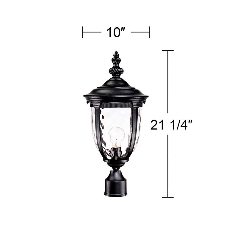 Image 7 John Timberland Bellagio 21 1/4" Textured Black Outdoor Post Light more views