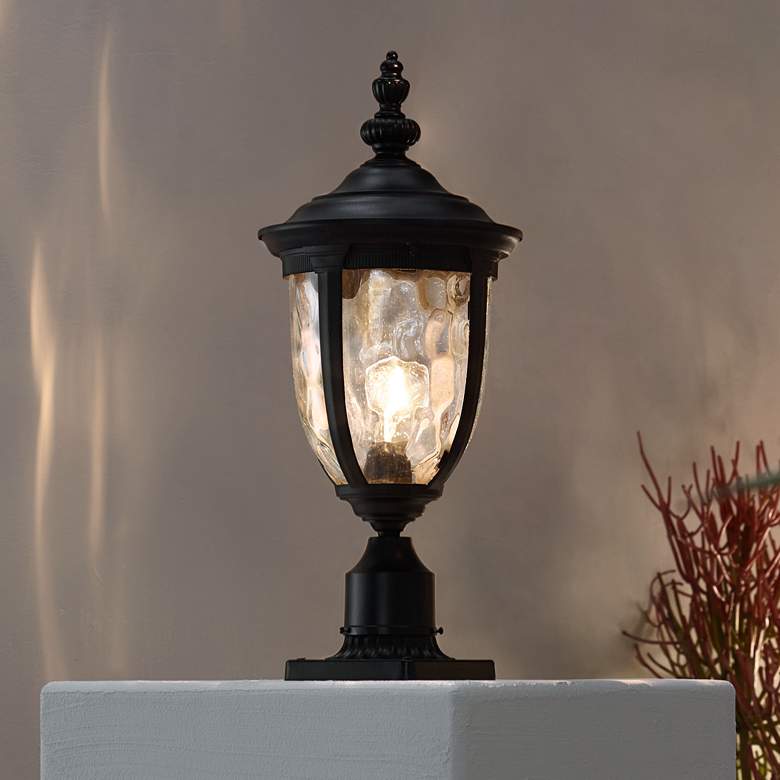 Image 2 John Timberland Bellagio 22 3/4" Black Post Light with Pier Adapter