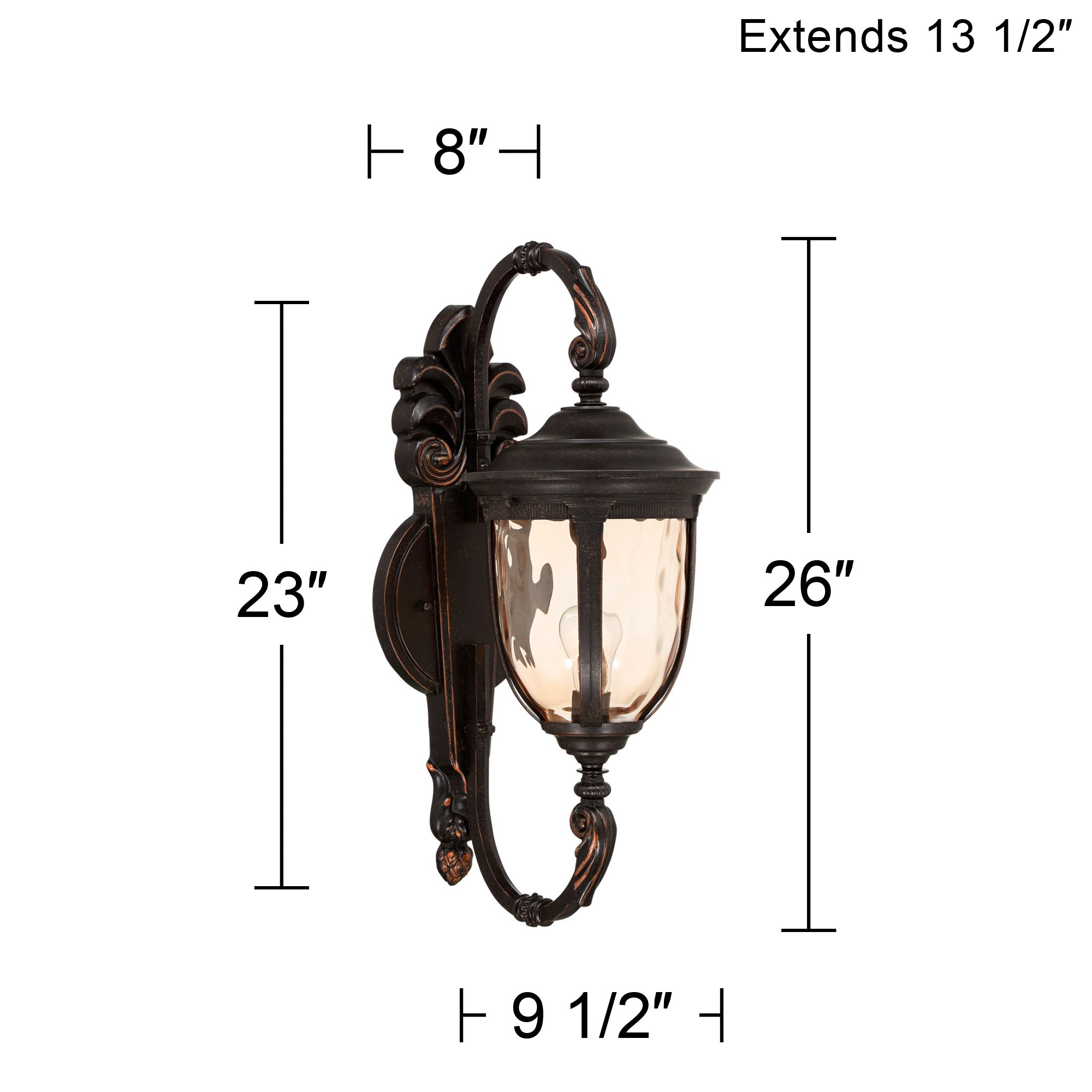 John Timberland Bellagio 26" High Bronze Upbridge Outdoor Wall Light