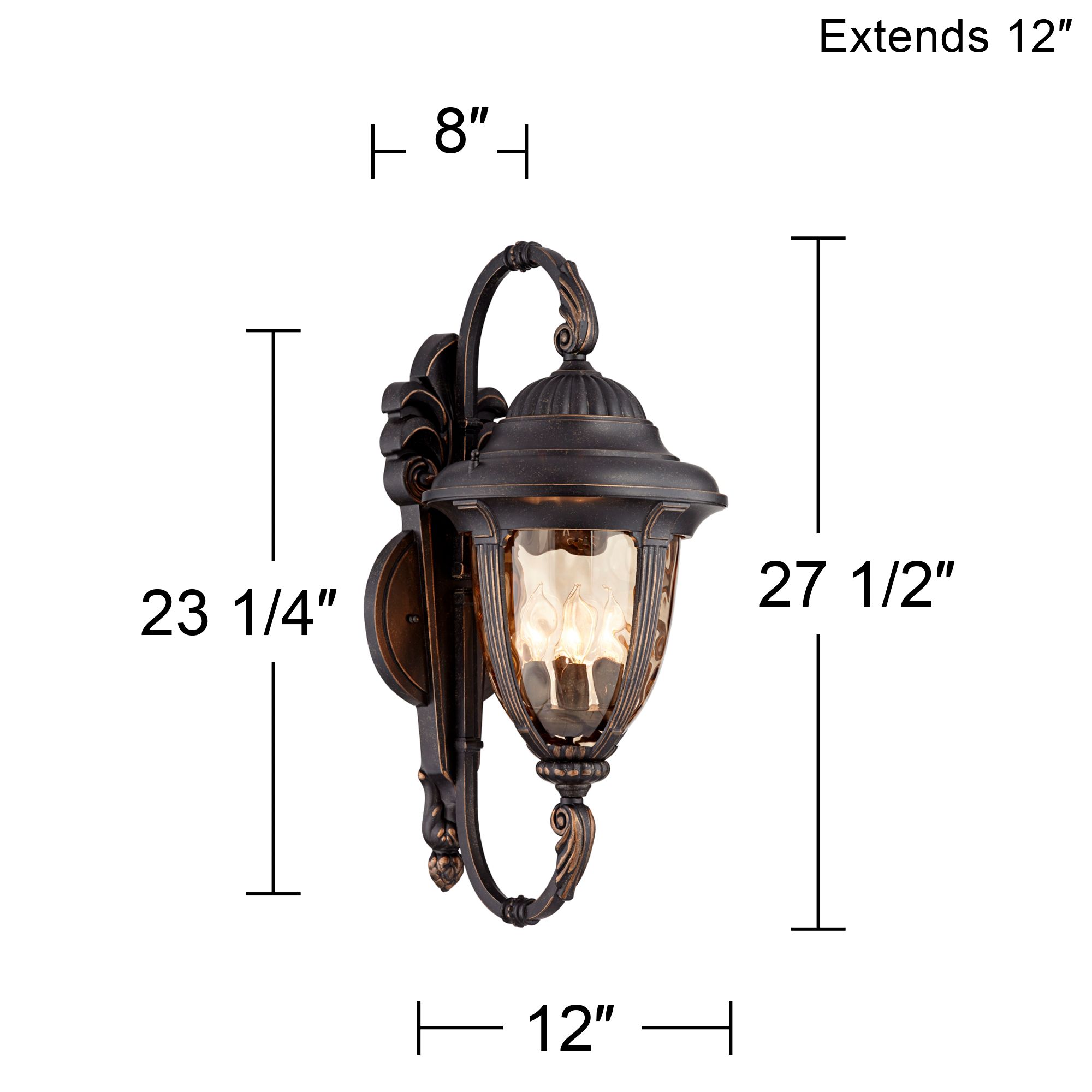John Timberland Bellagio 27 1/2" Double Arm Traditional Outdoor Light
