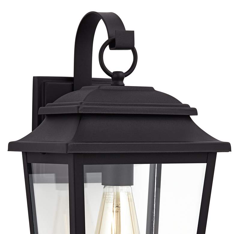 Image 3 John Timberland Bellis Verde 15 1/4" Textured Black Outdoor Wall Light more views