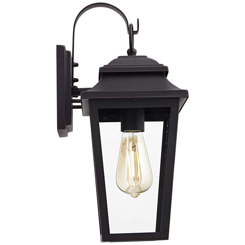 Image 6 John Timberland Bellis Verde 15 1/4" Textured Black Outdoor Wall Light more views